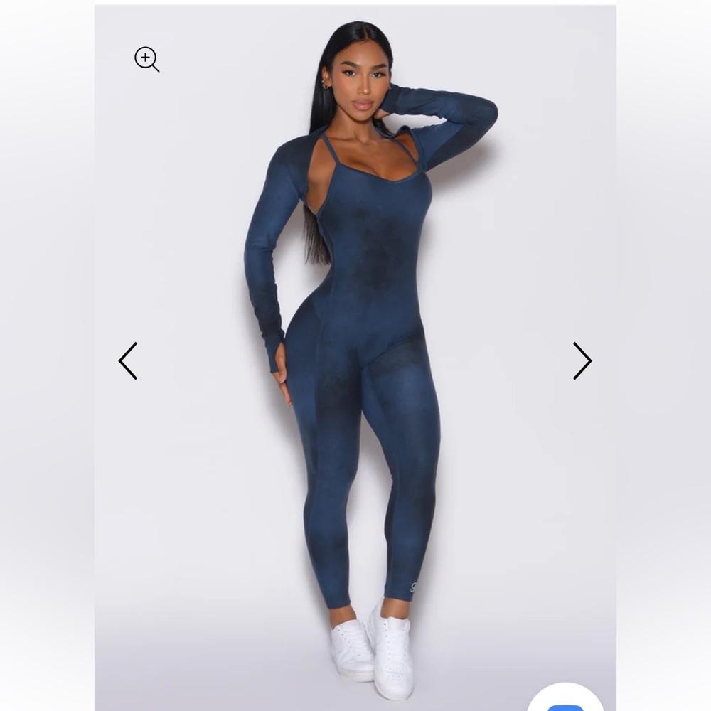 Bombshell Sportswear Sculpt Bodysuit and Bolero Set (Vintage Blue)